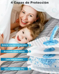 Protector de Colchón Impermeable Antifluido Balnco Ajuste Seguro y Máxima Protección
