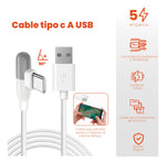 Cable Carga Celular Usb - C Android 5A 90 Grados
