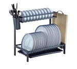 Combo Cook Home Escurridor De Platos 2 Niveles Tabla De Picar Set De Cuchillos X6 Y Set De Utensilios X12 Piezas