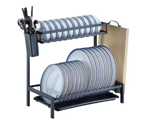 Combo Cook Home Escurridor De Platos 2 Niveles Tabla De Picar Set De Cuchillos X6 Y Set De Utensilios X12 Piezas
