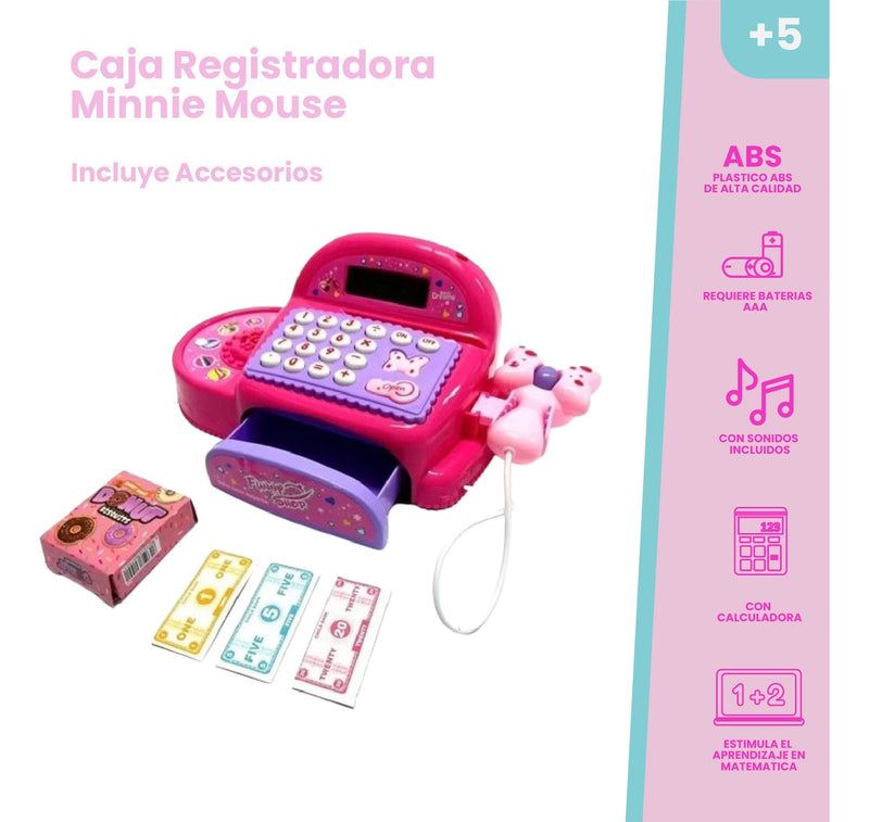Caja Registradora Para Nina Juguete Con Accesorios Minnie Mouse