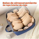 Combo Organizador De Viaje Equipaje Cosmetiquera Maquillaje Y Bolso Ropa Interior Azul