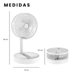 Mini Ventilador De Escritorio Mesa Recargable Con Base De Celular Ajustable 3 Velocidades