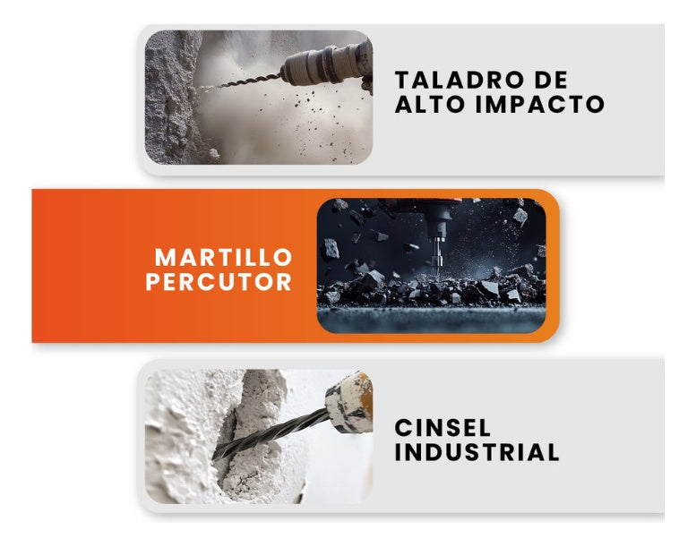Rotomartillo Hammer Doble Mandril Percutor Taladro Con Estuche Trabajo Liviano 900W
