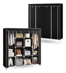 Closet Organizador De Ropa Plegable Armable 4 Puertas Tela Negro