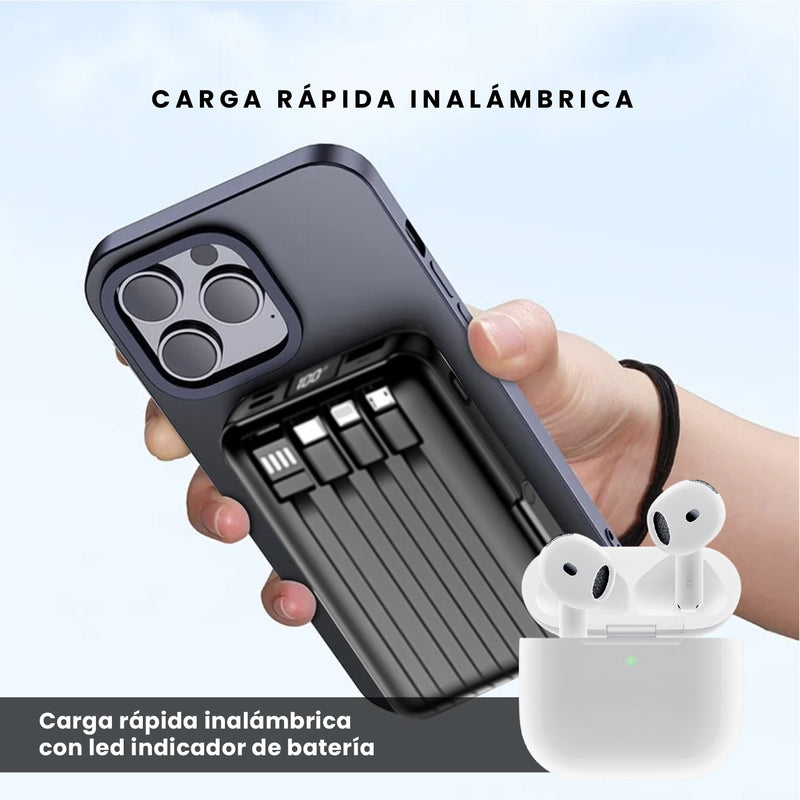 Powerbank Para Iphone Mag Safe 22.5W Carga Rapida + Audifonos Air Pod Tercera