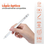 Lapiz Optico Pencil Recargable Para Tablet Celulares 15 Horas Blanco