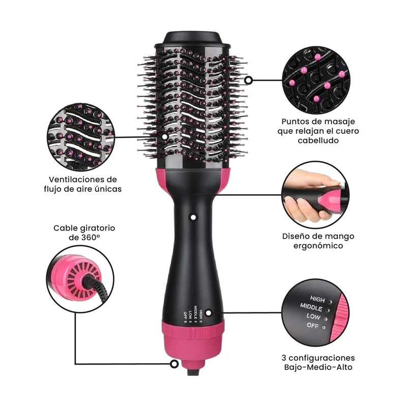 Cepillo Secador One Steep Plus Con Plancha Cabello Ondas Sirena
