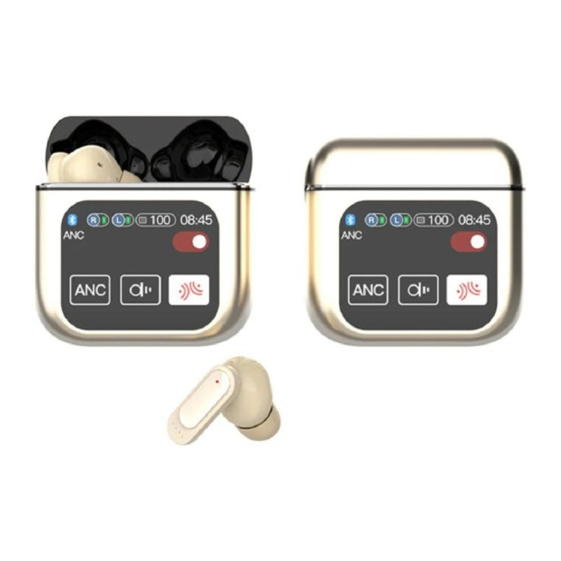 Audifonos Bluetooth 5Ta Generacion Cancelacion Ruido Pantalla Dorado 5.2