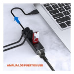 Hub Multipuertos Metalico Red Gigabit Rj45 1000Mbps Usb 3.0