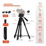 Tripode Profesional Grande 170Cm Con Estuche Trepod F-580