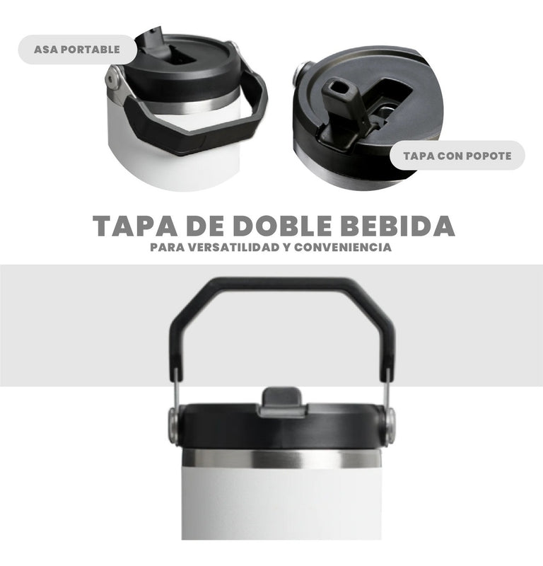 Termo Acero Inoxidable 900Ml Flip Straw Antiderrames