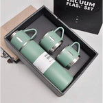 Termo 500Ml Acero Inoxidable Termico +3 Tazas Estuche Regalo
