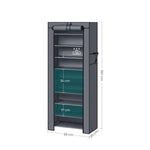 Closet Zapatero Organizador 9 Niveles Calzado Armable En Tela Gris Diseno Torre