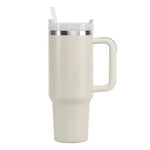 Termo Vaso Conserva Temperatura 1.2 L Acero Inoxidable Con Pitillo Beige Cream Flask