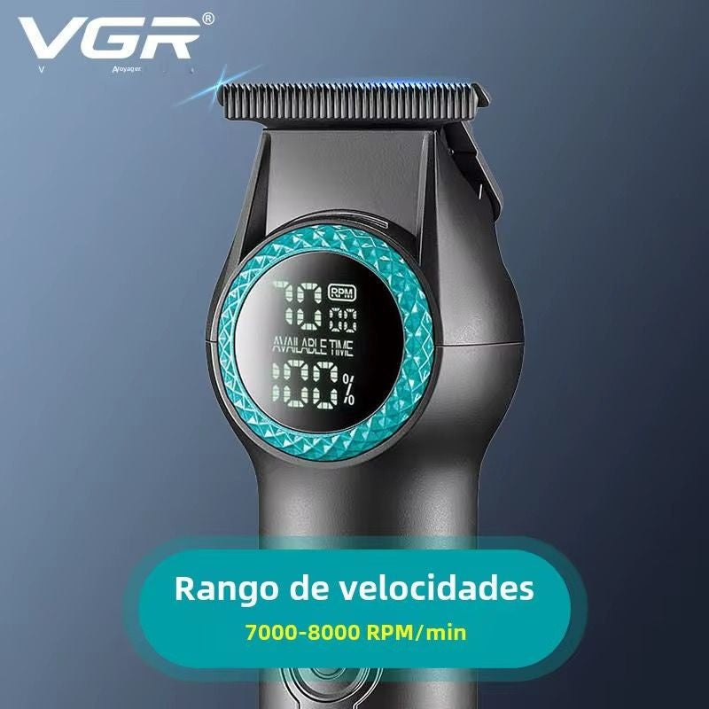 Maquina Trimmer Profesional V-990 Pro Luz Led Turbo 8000Rpm Inalambrica