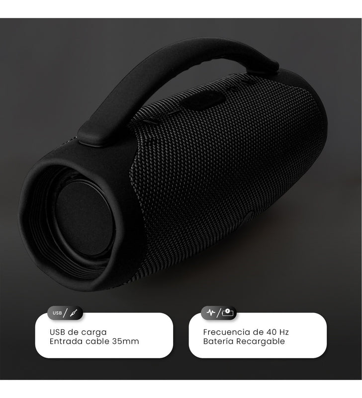 Mini Bocina Parlante Portatil Box Bluetooth Recargable Rgb Negro
