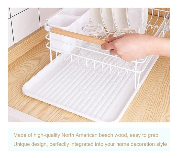 Platero Escurridor Para Cocina Practico Elegante Blanco En Acero