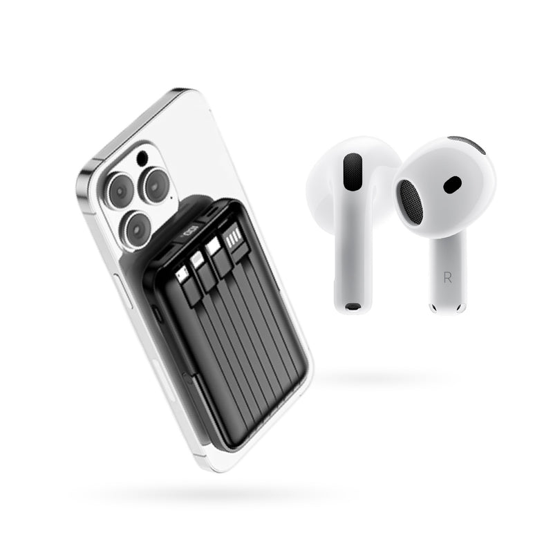 Powerbank Para Iphone Mag Safe 22.5W Carga Rapida + Audifonos Air Pod Tercera