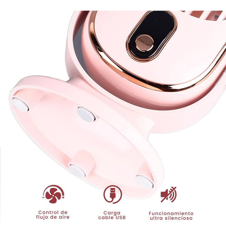 Ventilador Mesa Escritorio Digital 5 Velocidades Elegante Recargable Edicion Pink