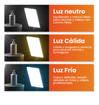 Panel De Luz Profesional 3000W Tripode Control Remoto 3 Tonos Ajustable