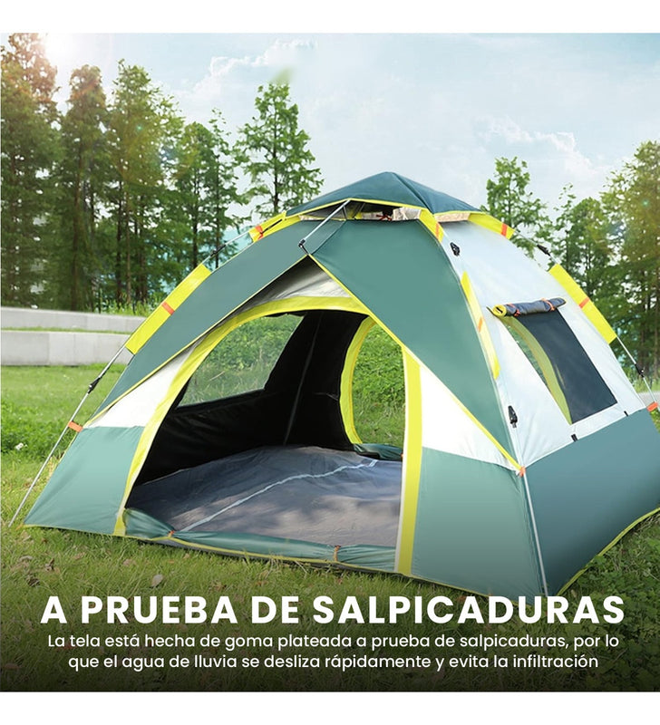 Carpa Camping Campana Automatica 4 Personas Impermeable Ventilacion 360Deg Facil De Armar Mosquitero