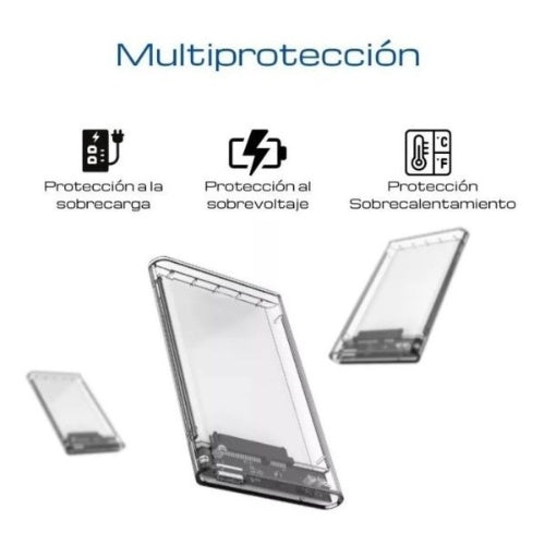 Caja Externa Case Disco Duro Sata 2.5 Usb 3.0 Transparente