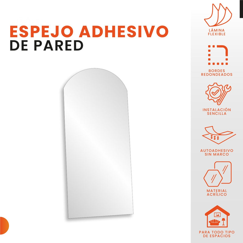 Lamina Espejo Adhesiva De Pared Moderno Decorativo