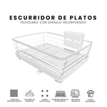Platero Escurridor Organizador De Loza Con Desague