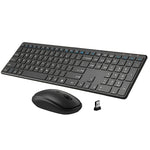 Teclado Con Mouse Inalambrico Usb Receptor Slim Elegante Km Negro Con Numeros