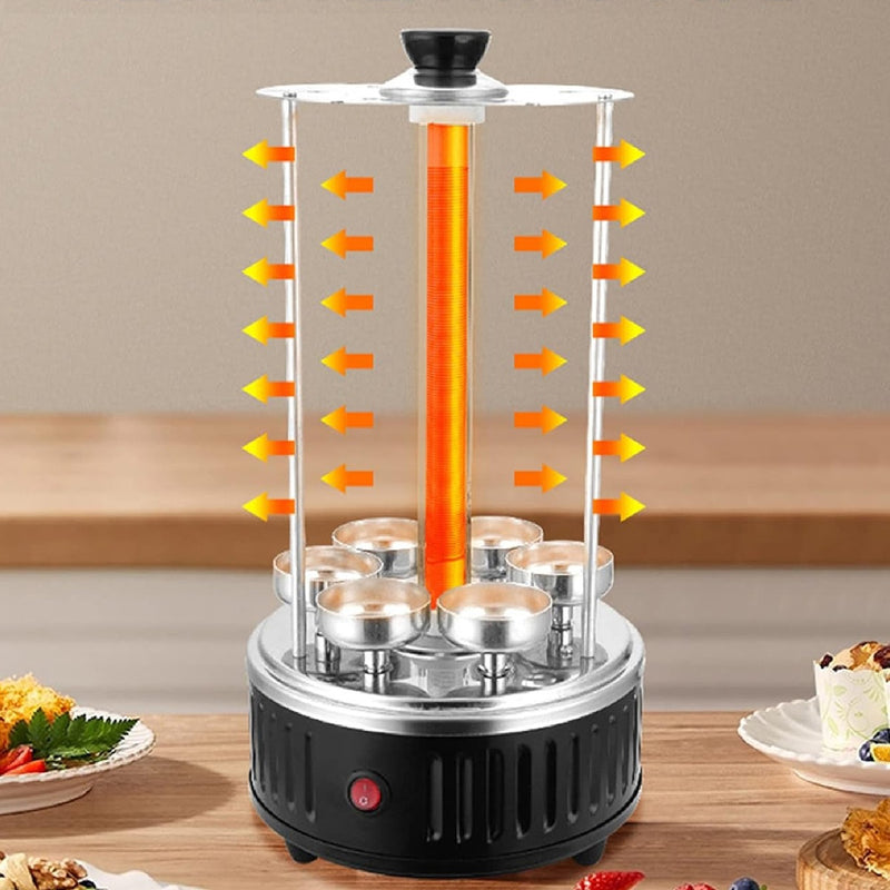 Barril Asador Giratorio Brochetas Electrico 1200W Acero Inox 110V