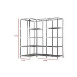 Closet Esquinero Organizador De Ropa 8 Estantes Armado Facil Color Gris