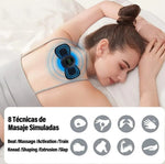 Masajeador De Cuello Espalda Brazos Recargable Color Negro Gimnasia Pasiva Relaja Alivia