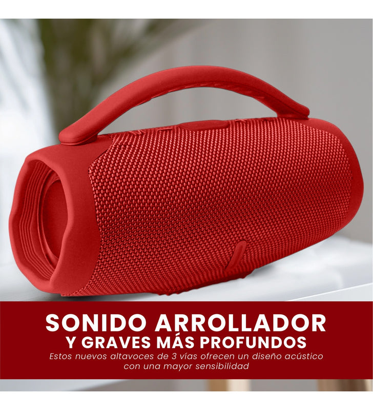 Mini Bocina Parlante Portatil Box Bluetooth Recargable Rgb Rojo