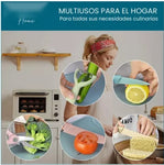Combo Tabla Para Picar 4 En 1 + Set X6 Piezas Cuchillos Bali