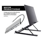Multipuertos Hub 11 En 1 Con Soporte Plegable Para Laptop Portatil