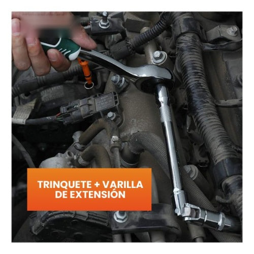 Juego De Herramienta Manual Copas Rachet Extensor 12 Pz Chrome Vanadium Germany