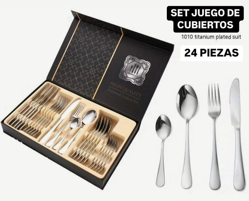 Set De Cubiertos De 24 Piezas Acero Inoxidable Original
