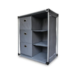 Organizador De Ropa Hogar Multiusos Armable Metalico Gris Elegante Cajones Inn Home