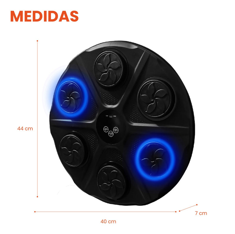 Maquina De Boxeo Musical Tablero Fit Guantes Bluetooth 6 Golpes