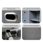 Organizador De Ropa Hogar Multiusos Armable Metalico Gris Elegante Cajones Inn Home