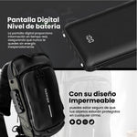 Bolso Manos Libres Antirrobo Con Clave Hombre Color Negro Con Power Bank 10.000