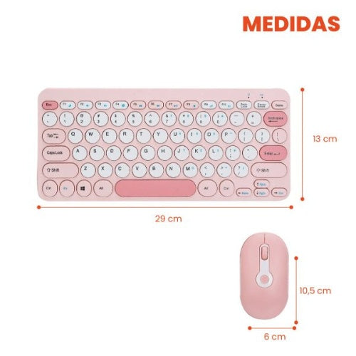 Combo Teclado Pc Mac Mouse Edicion Especial Pink Mikuso