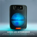 Parlante Cabina 6.5 Pulgadas Sonido Con Microfono Luces Led Recargable 100W Pmpo