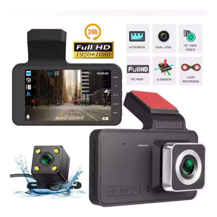 Dvr Camara Seguridad Para Vehiculo Con Camara Trasera Full Hd