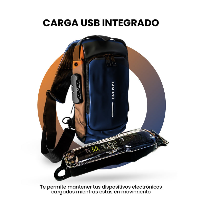 Bolso Viajero Bandolero Antirrobo Con Maquina De Afeitar Viajera