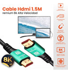 Cable Hdmi 8K 4K Hd Alta Velocidad 48Gbps 1.5 Metros Hd