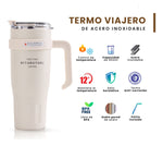 Termo Acero Inoxidable 900Ml Premium Sitarayuri Doble Boquilla Frio/Calor Coffee Beige