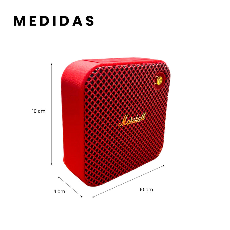 Parlante Bluetooth Sonido Potente Usb Mp3 Fm Portable Tono Rojo Marshall