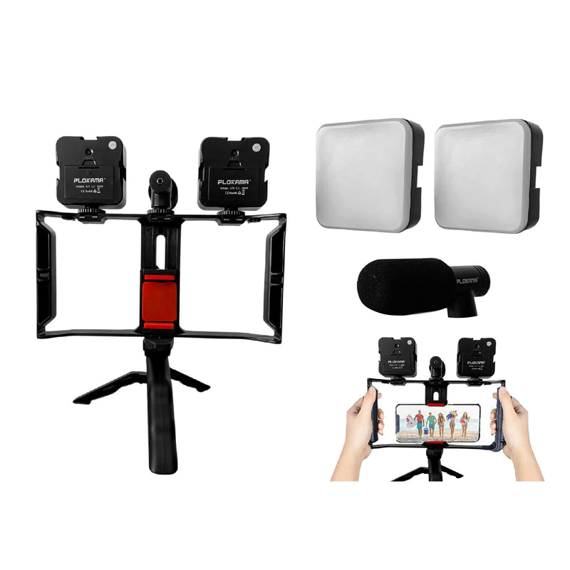 Soporte Profesional Making Crear Contenido Microfono Luz Led Rgb Estabilizador Ideal Tiktoks Youtube Instagram